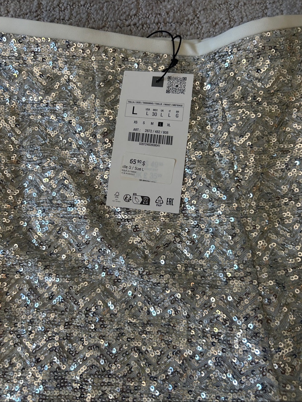 Zara Silver Sequin Blazer and Shorts Set - Picture 6 of 6